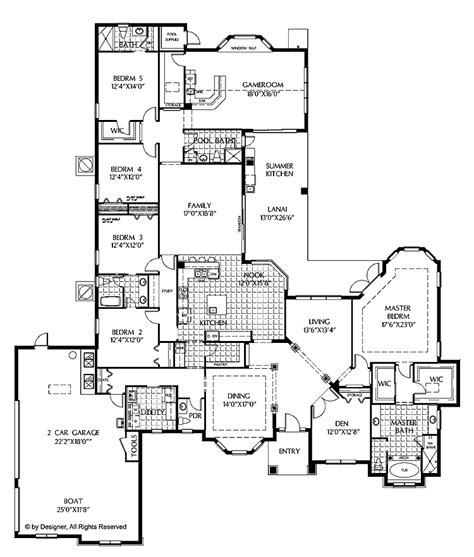 On the other hand, 5 bedroom house plans are also appreciated by smaller families who simply require extra rooms (remember that a bedroom can be transformed into something other than a bedroom, like a den, playroom, exercise area, home office or theatre. Mediterranean Style House Plan - 5 Beds 4.5 Baths 4378 Sq ...