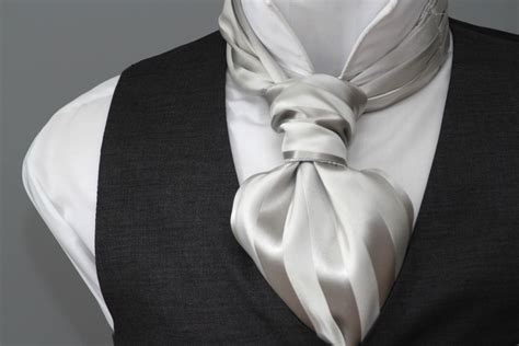 Mens Ascot Mens Cravat Grey Paisley Reversible Silk Day Cravat Etsy