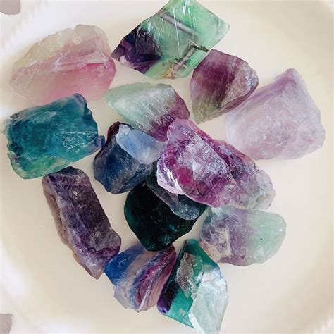 100g Natural Rainbow Fluorite Quartz Crystal Reiki Healing Rough Stone
