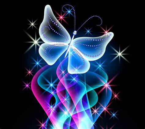 1080p Free Download Neon Butterfly Sparkle Glow Butterfly Neon