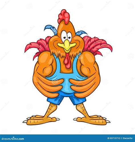 Strong Rooster Mascot Logo Vector Illustration