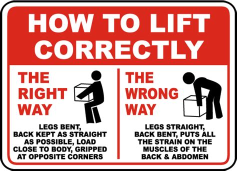 How To Lift Correctly Sign D3959 By