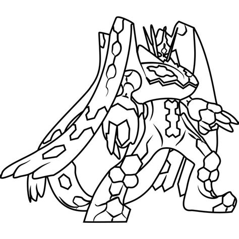 Zygarde Pokemon Sun And Moon Coloring Page Complete Form XColorings