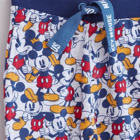 Mickey Mouse Printed Full Length Pants With Drawstring
