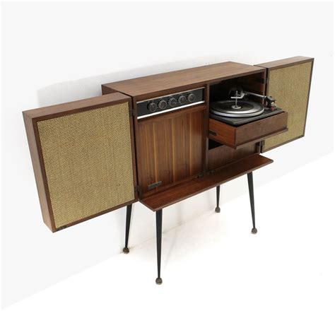 Record Player Cabinet Record Player Console In Vintage Scandinavian