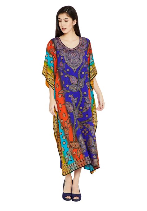 Oussum Womens Plus Size Kaftan Paisley Printed Long Maxi Caftan Dresses Online