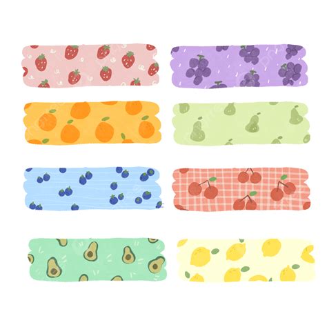 Printable Washi Tape Png Picture Cute Washi Tape Fruits Set Collection