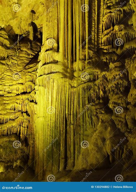 Limestone Cave Illuminated Cavern Grotto Stock Photo Image Of