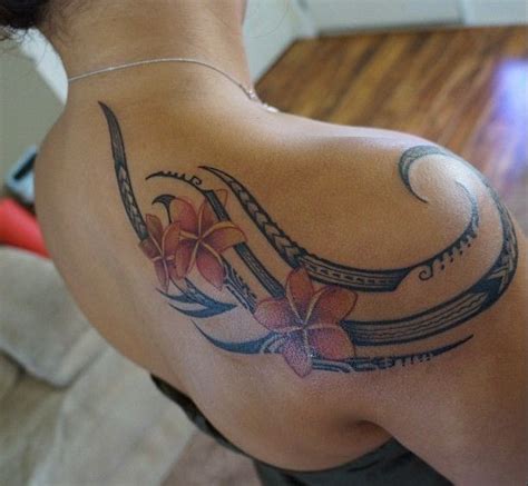 See more ideas about polynesian tattoos women, tattoos, tribal tattoos. Shoulder Tribal with Flowers Tattoo for Women | Tattoos ...