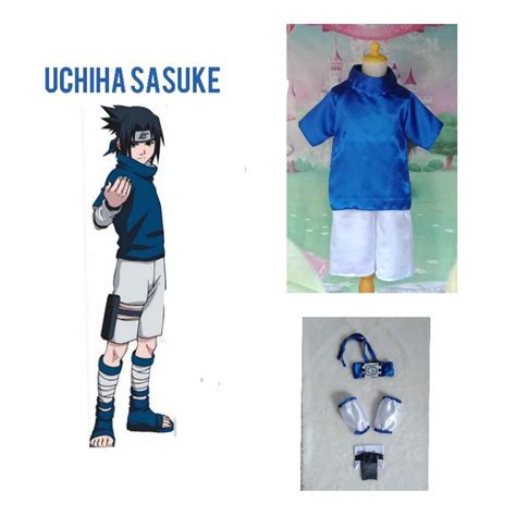 Satin Uchiha Sasuke Cosplay Costume Set For Kids Boy Shopee Philippines