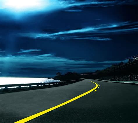 1366x768px 720p Free Download Highway Clouds Cool Way Moon New