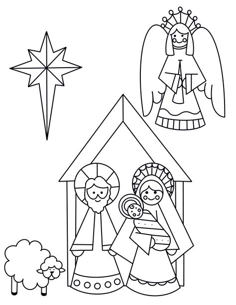 Christmas Coloring Pages Nativity Printable