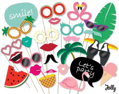 Photo Booth Props Template Summer