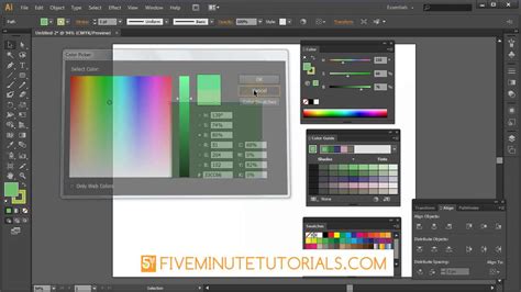Adobe Illustrator Color Picker And Color Palette Tutorial Youtube