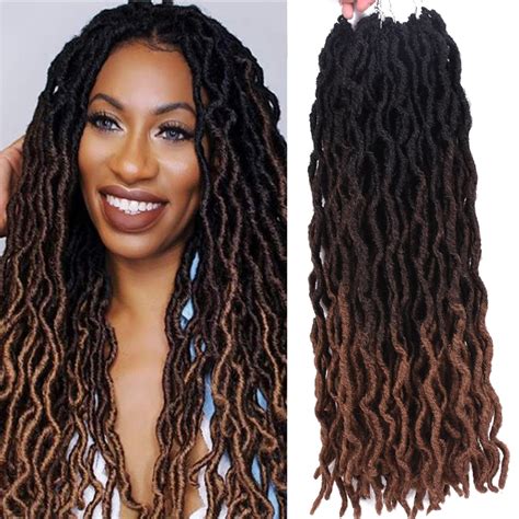 Goddess Nu Locs Soft Curly Faux Locs Crochet Hair Braids 18inch