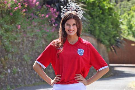Miss England Carina Tyrrell Shows Support For Three Lions Team Daily Star