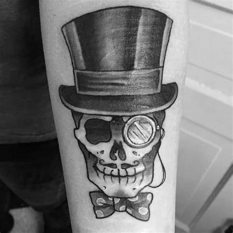 30 Skull With Top Hat Tattoo Designs For Men Manly Ink Ideas