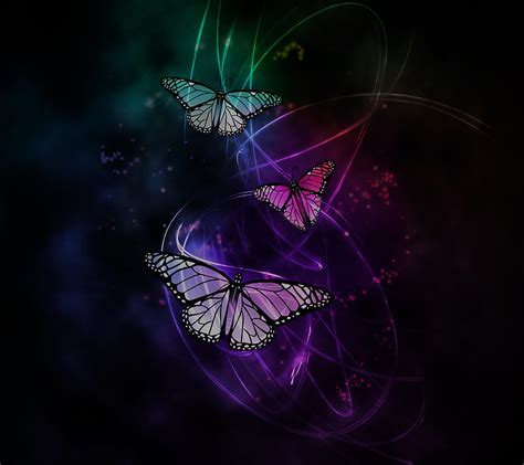 Neon Butterflies Butterfly Girl Pretty Rainbow Hd Wallpaper Peakpx