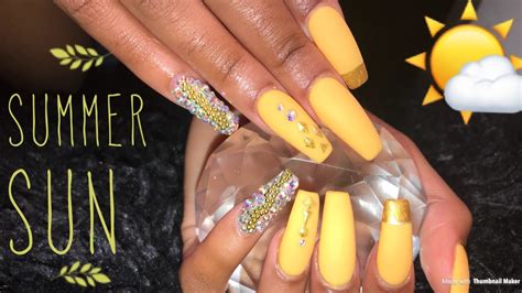 Acrylic Coffin Nails Tutorial | Yellow Summer Nails - YouTube Shop from the world's largest selection and best deals for acrylic nail art kits & sets.