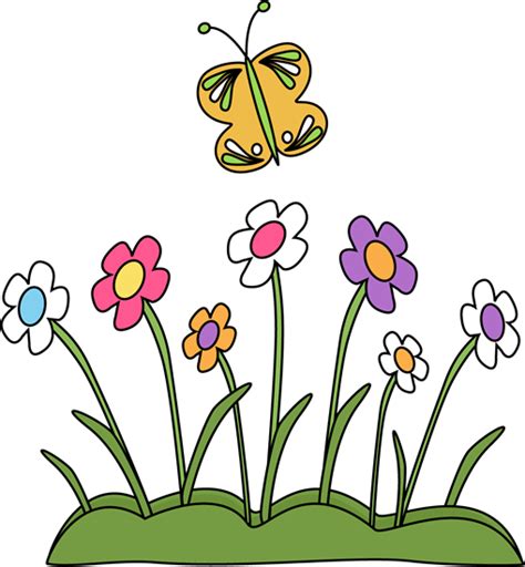 Butterfly And Flowers Clip Art Butterfly And Flowers Image Free