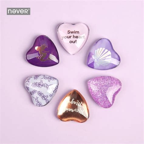 Never Mermaid Series Glass Magnet Pins Pretty Magnets White Board