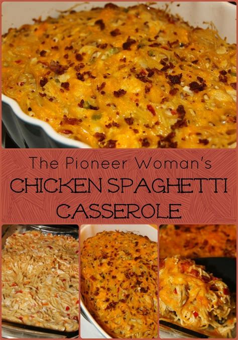 All you need to do is mix the ingredients and then bake. The Pioneer Woman's Chicken Spaghetti Casserole | Recipe ...