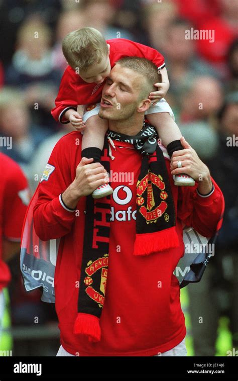 David Beckham And Son Brooklyn Manchester United Fc Old Trafford