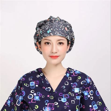 5 pcs 10 colors doctor nurse caps women s surgical hats printed cap surgical nurse cap cotton
