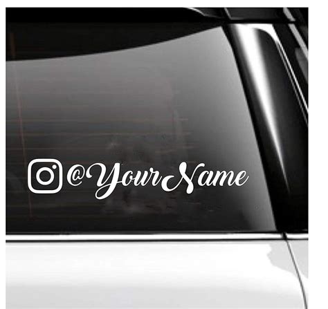 Custom Car Decal Personalized Ig Username Sticker Vinyl Etsy