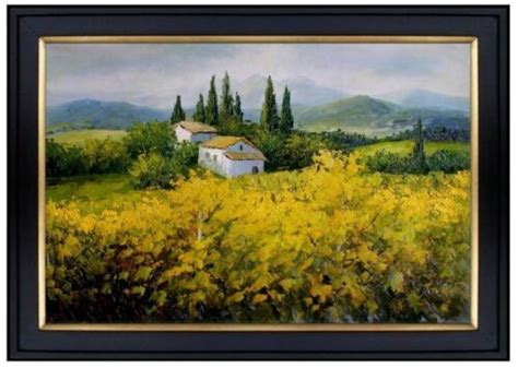 Framed Tuscany Italy Yellow Field Quality Hand Painted Oil Painting