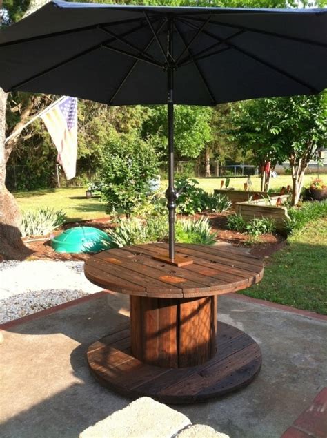 Wooden Cable Spool Table 40 Upcycled Furniture Ideas
