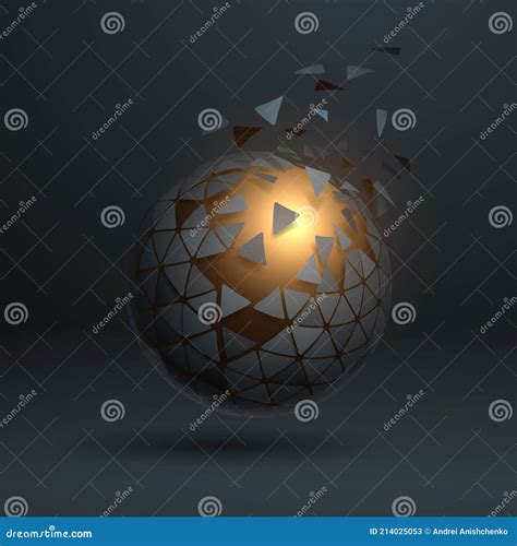 Abstract Gold Sphere With Triangles Stock Vector Illustration Of
