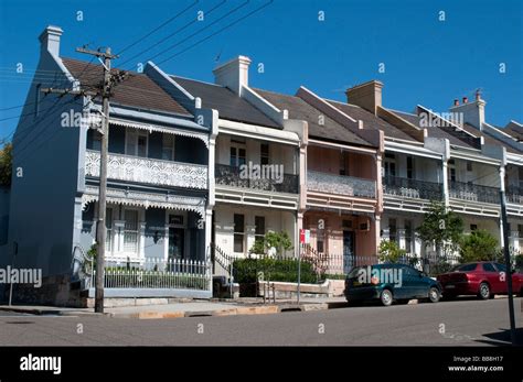 A Row Of Victorian Terrace Houses In The Paddington Suburb Sydney
