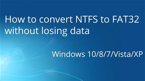 How To Convert Ntfs Partition To Fat Without Losing Data Youtube