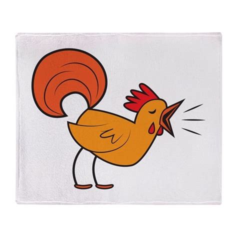 Crowing Rooster Cock A Doodle Doo Throw Blanket By Jazzydesignz Cafepress