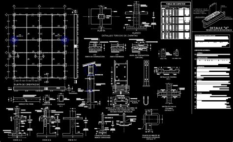 Detalles De Cimentacion Dwgdibujo Autocad Planos De Cimentacion