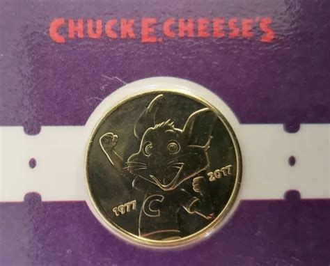 Chuck E Cheese Limited Edition 40th Birthday Brass Tokenmedal New