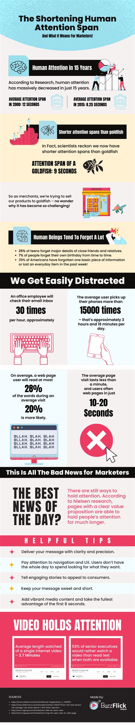 The Dwindling Human Attention Span Infographic