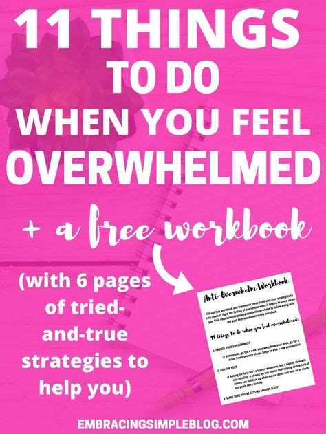 11 Things To Do When You Feel Overwhelmed Free Workbook Christina