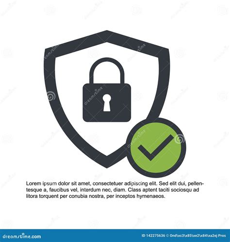 Lock And Shield Icon Vector Illustration Security Symbol Guard Safe