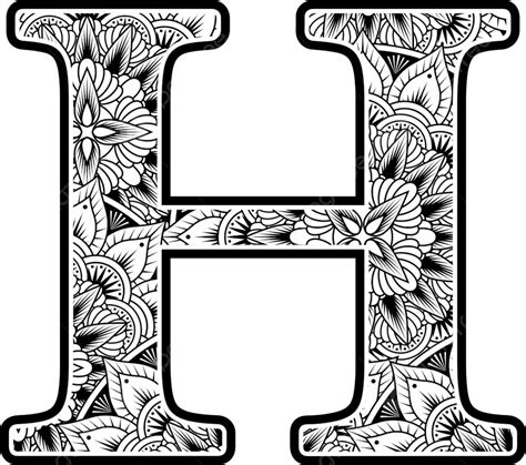 Capital Letters Vector Art Png Capital Letter H With Abstract Flowers
