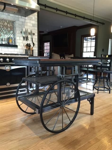 The additional countertop gives you extra space to prepare meals while the cabinets underneath can provide you with necessary storage. Pretzel Logic - Vintage Factory Styled Industrial Cart ...