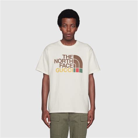 The North Face X Gucci Oversize T Shirt In Ivory Gucci Cz