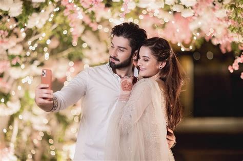 Aiman Khan And Muneeb Butt Beautiful Pictures From Minal Engagement