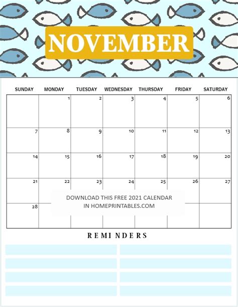 Free Monthly Calendar 2021 Printable Super Cute Style