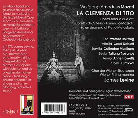 Wolfgang Amadeus Mozart La Clemenza Di Tito Cds Jpc