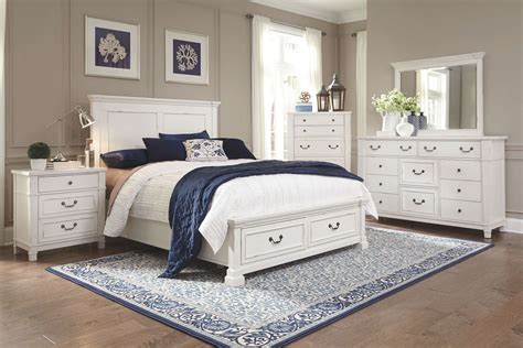 Miah solid wood 3 piece dresser set. Taryn 4-Piece Queen Storage Bedroom Set - Antique White ...