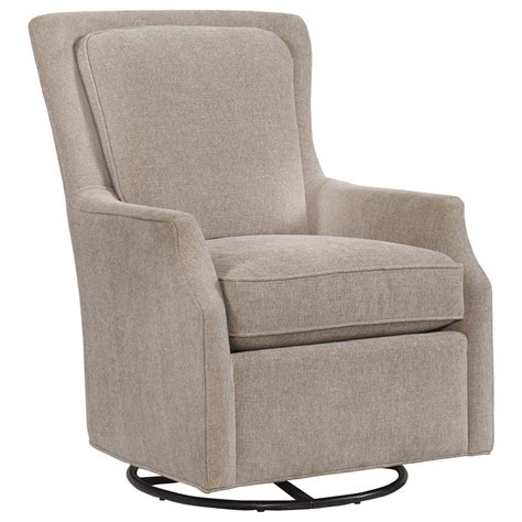 Bassett Kent Transitional Swivel Glider Chair With Wing Styled Back