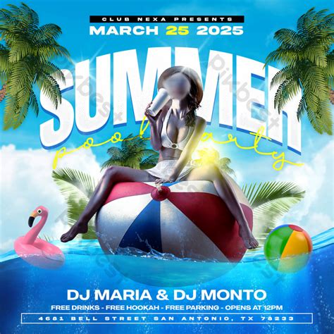 PSD Summer Pool Party Flyer Template PSD Free Download Pikbest