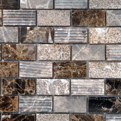 Where To Buy Staggered Brick Mixed Surface Dark Emperador Model Marble